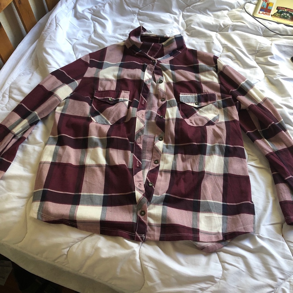 burgundy and green flannels